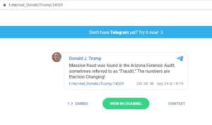Trump Telegram message