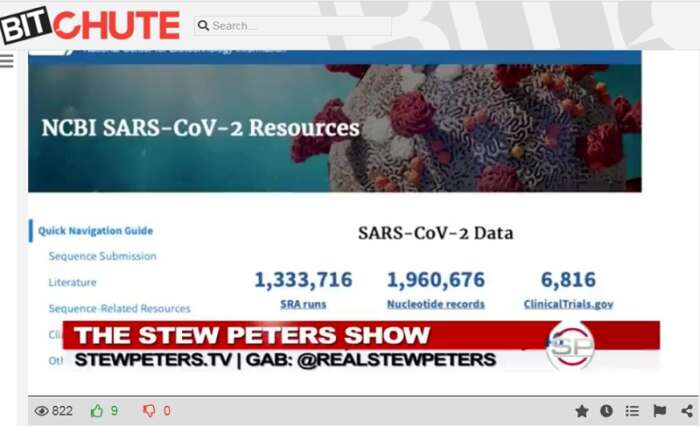 Stew Peters Show screenshot genome sequencing