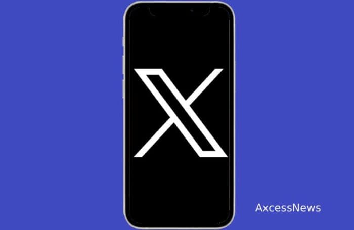 X logo on a smartphone screen.